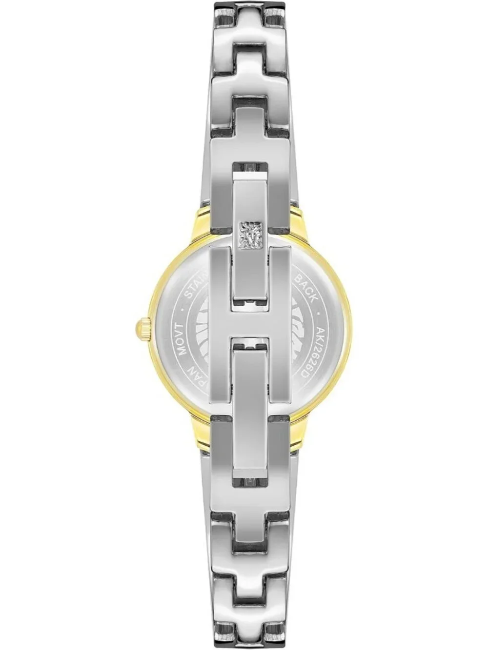 Anne Klein Women's Silver Gold Analog Genuine Diamond Dial Bangle Luxury Watch